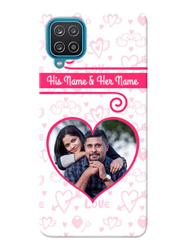 Custom Galaxy A12 Personalized Phone Cases: Heart Shape Love Design