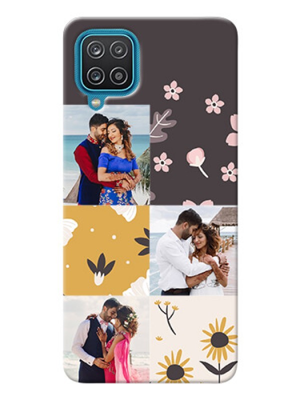 Custom Galaxy A12 phone cases online: 3 Images with Floral Design