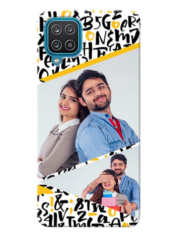 Custom Galaxy A12 Phone Back Covers: Letters Pattern Design