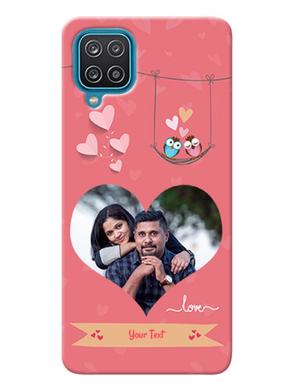 Custom Galaxy A12 custom phone covers: Peach Color Love Design 