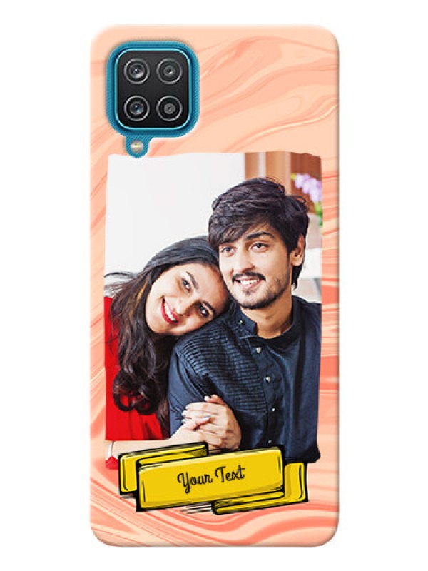 Custom Galaxy A12 Customized Phone Cases: Marble Texture Design