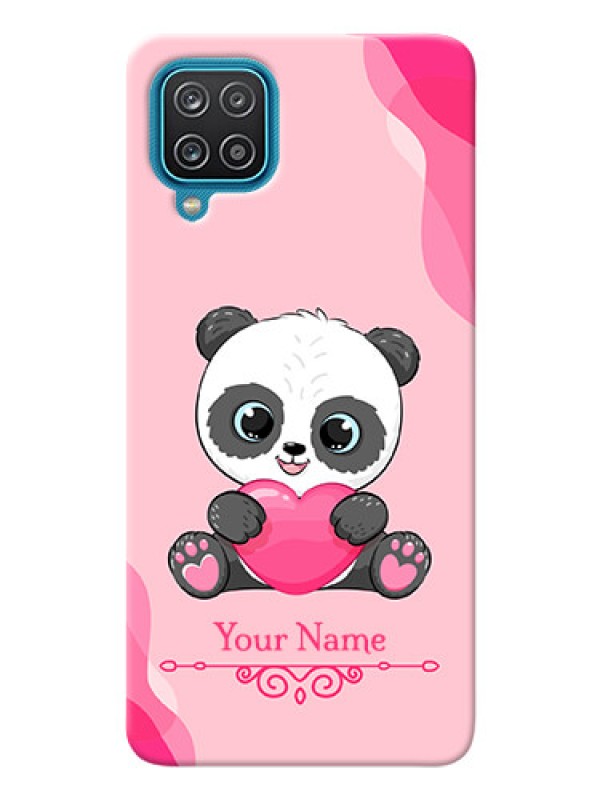 Custom Galaxy A12 Mobile Back Covers: Cute Panda Design