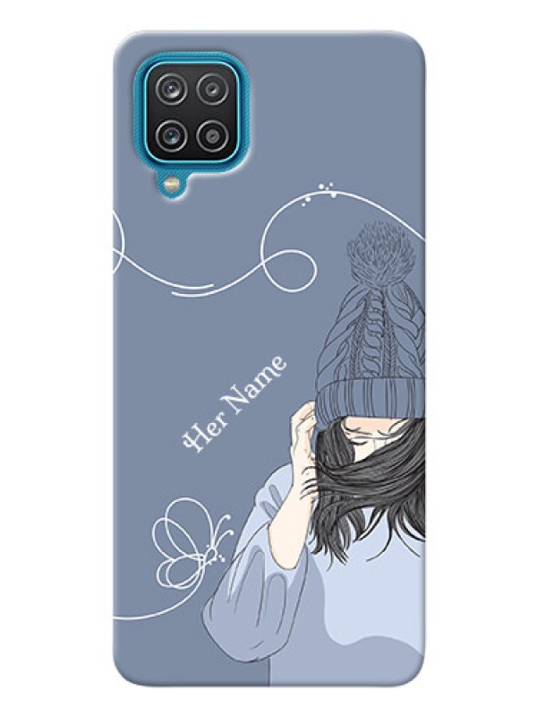Custom Galaxy A12 Custom Mobile Case with Girl in winter outfit Design