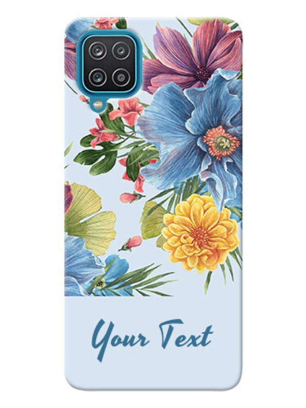 Custom Galaxy A12 Custom Phone Cases: Stunning Watercolored Flowers Painting Design