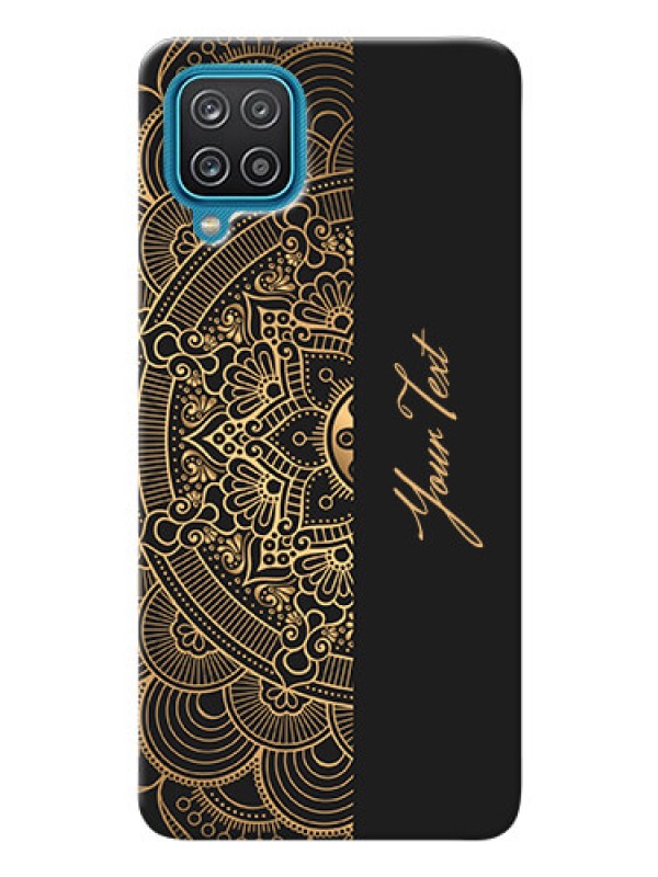 Custom Galaxy A12 Back Covers: Mandala art with custom text Design