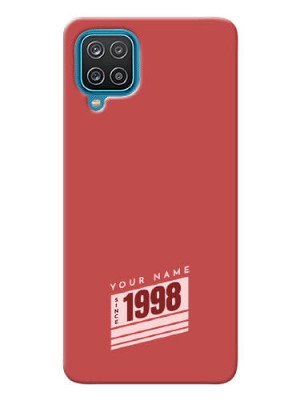 Custom Galaxy A12 Phone Back Covers: Red custom year of birth Design