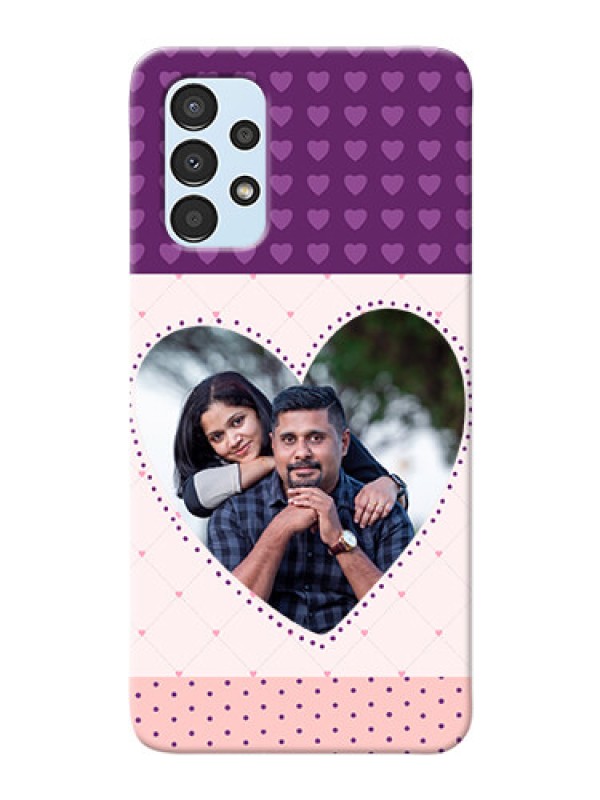 Custom Galaxy A13 Mobile Back Covers: Violet Love Dots Design