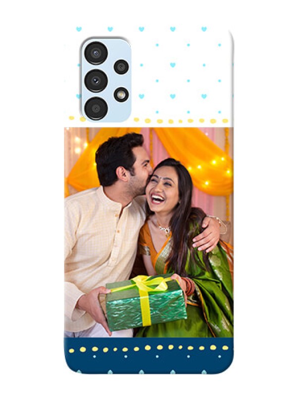 Custom Galaxy A13 Phone Covers: White and Blue Abstract Design