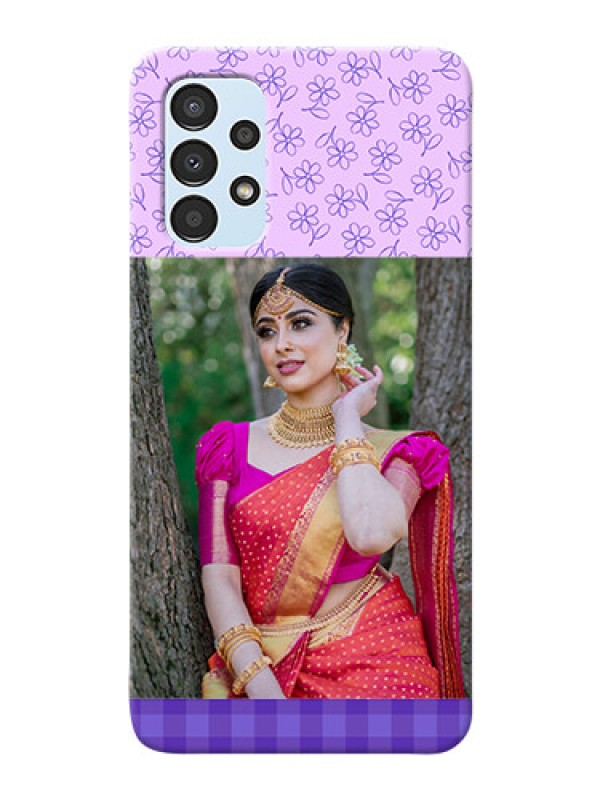 Custom Galaxy A13 Mobile Cases: Purple Floral Design