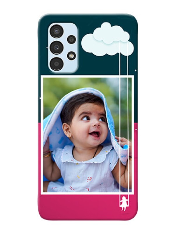 Custom Galaxy A13 custom phone covers: Cute Girl with Cloud Design