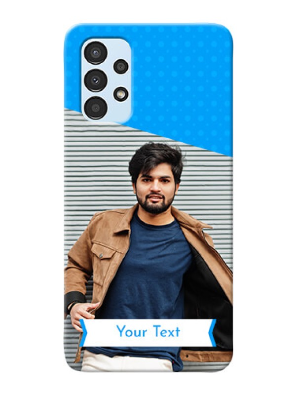 Custom Galaxy A13 Personalized Mobile Covers: Simple Blue Color Dotted Design