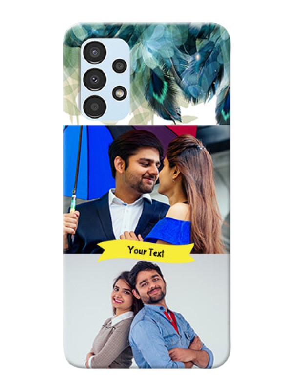 Custom Galaxy A13 Phone Cases: Image with Boho Peacock Feather Design