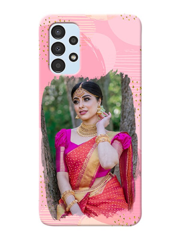 Custom Galaxy A13 Phone Covers for Girls: Gold Glitter Splash Design