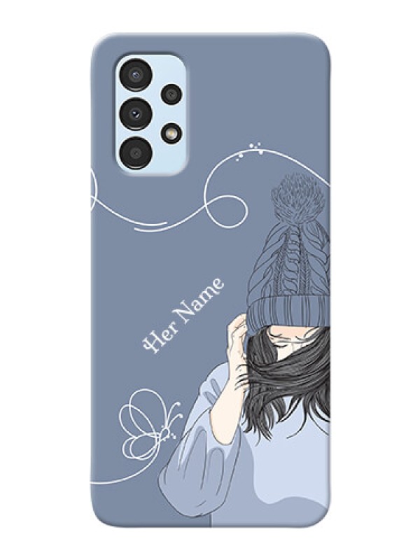 Custom Galaxy A13 Custom Mobile Case with Girl in winter outfit Design