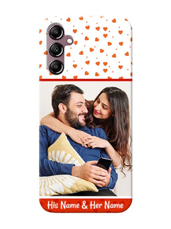 Custom Galaxy A14 4G Phone Back Covers: Orange Love Symbol Design