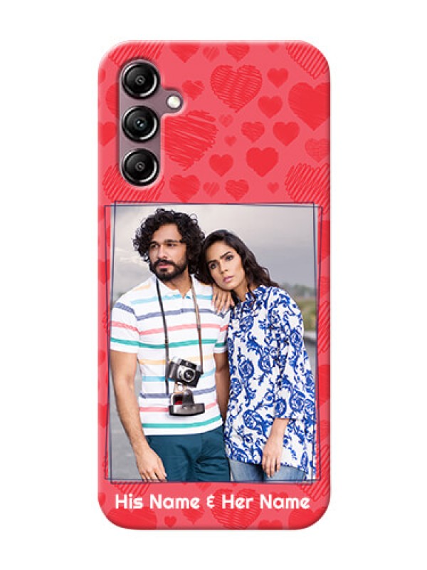 Custom Galaxy A14 4G Mobile Back Covers: with Red Heart Symbols Design