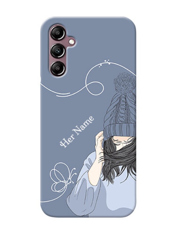 Custom Galaxy A14 4G Custom Mobile Case with Girl in winter outfit Design