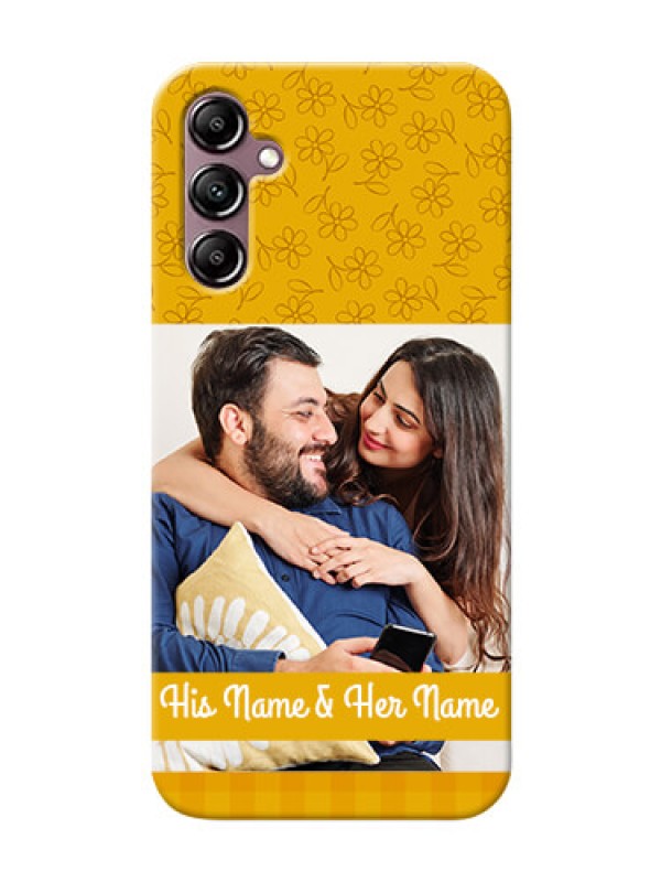 Custom Galaxy A14 mobile phone covers: Yellow Floral Design