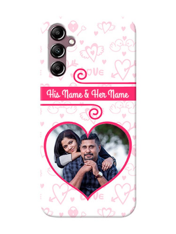 Custom Galaxy A14 Personalized Phone Cases: Heart Shape Love Design
