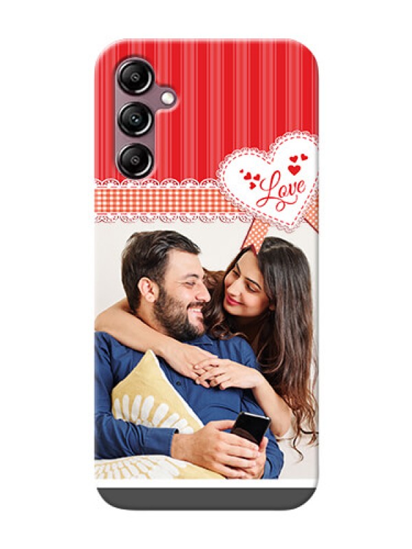 Custom Galaxy A14 phone cases online: Red Love Pattern Design