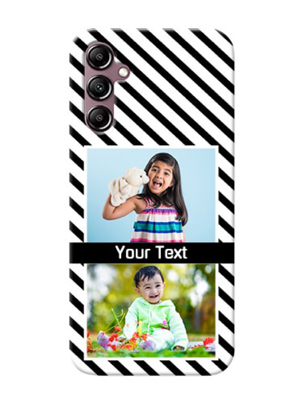 Custom Galaxy A14 Back Covers: Black And White Stripes Design