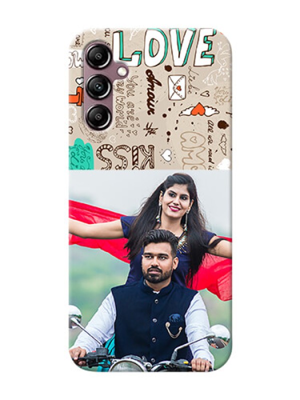Custom Galaxy A14 Personalised mobile covers: Love Doodle Pattern 