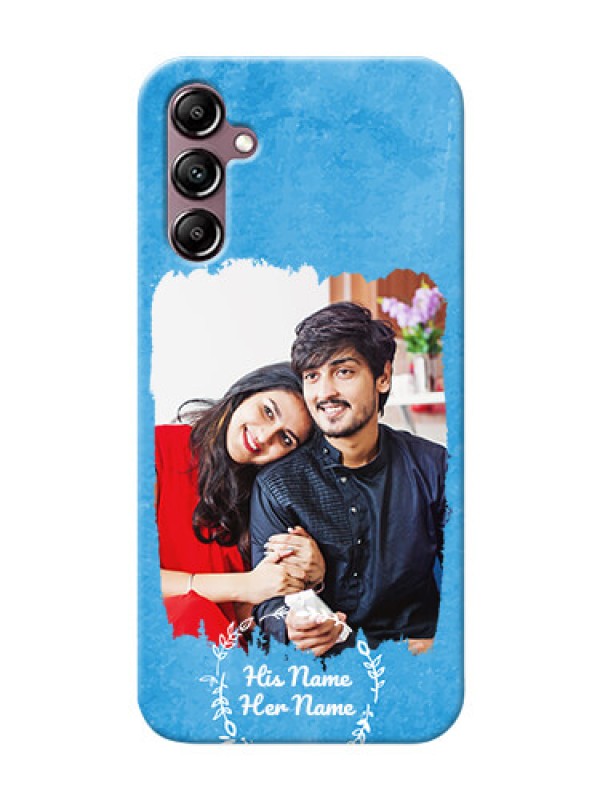 Custom Galaxy A14 custom mobile cases: Blue Color Vintage Design