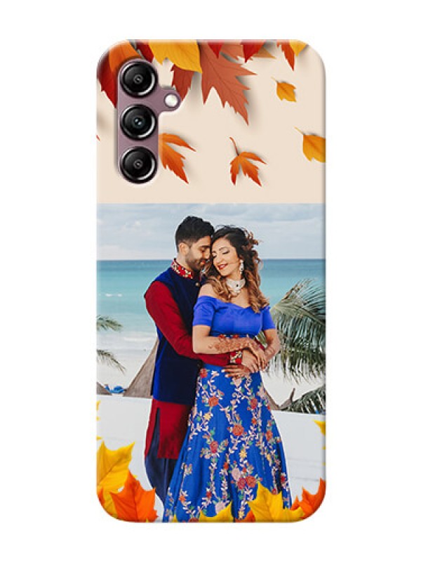 Custom Galaxy A14 Mobile Phone Cases: Autumn Maple Leaves Design