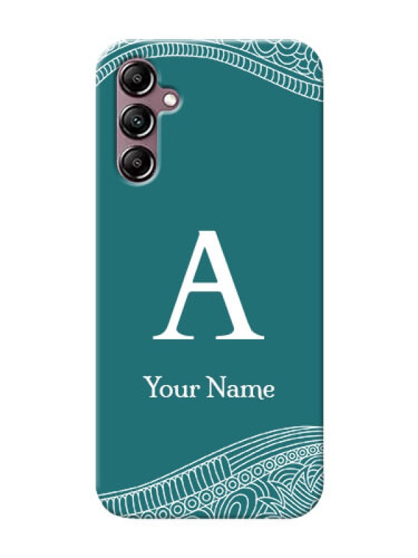 Custom Galaxy A14 Mobile Back Covers: line art pattern with custom name Design