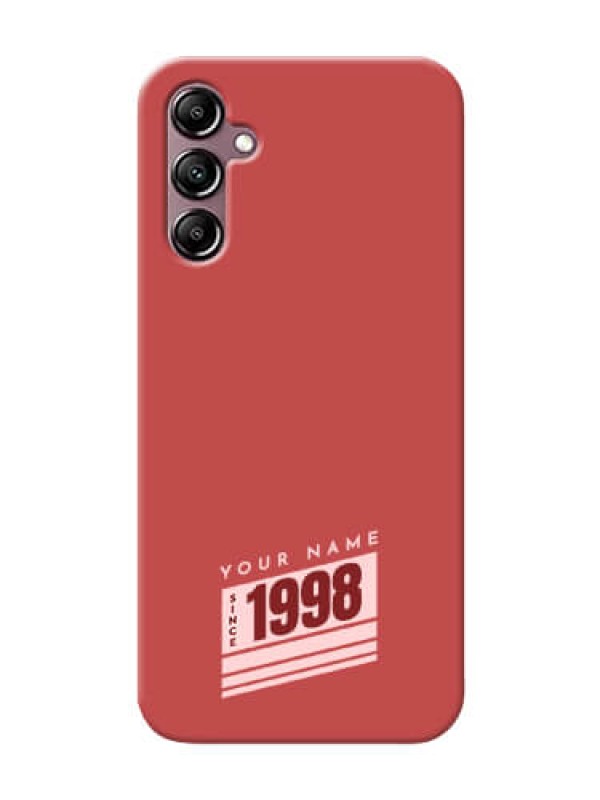 Custom Galaxy A14 Phone Back Covers: Red custom year of birth Design