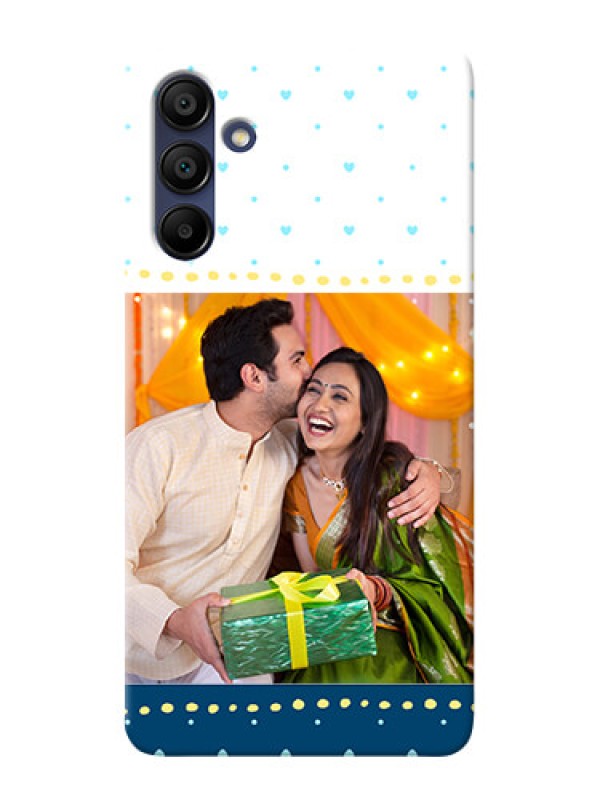 Custom Galaxy A15 5G Phone Covers: White and Blue Abstract Design