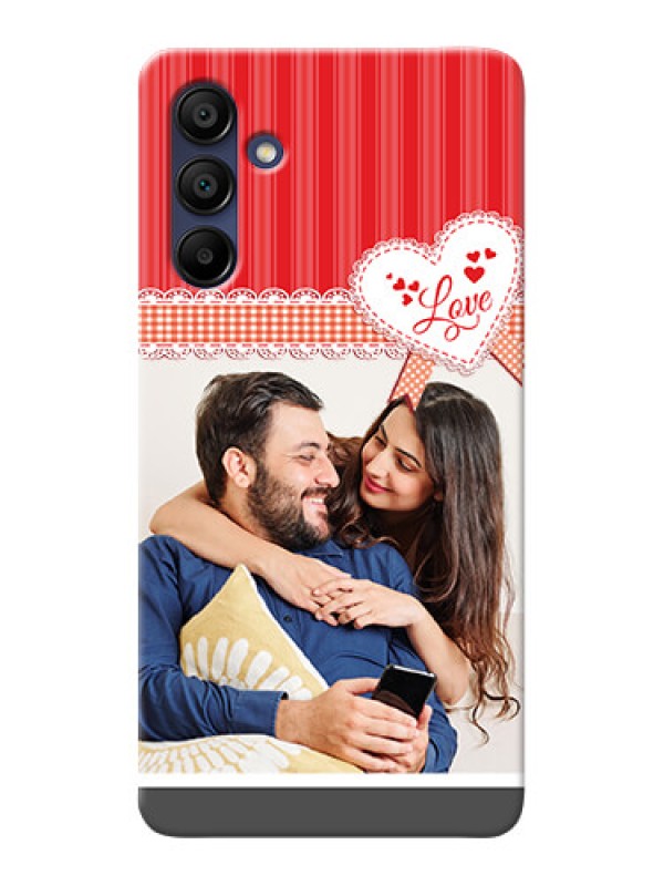 Custom Galaxy A15 5G phone cases online: Red Love Pattern Design