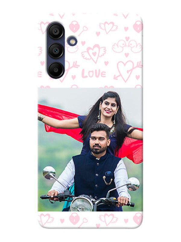 Custom Galaxy A15 5G personalized phone covers: Pink Flying Heart Design