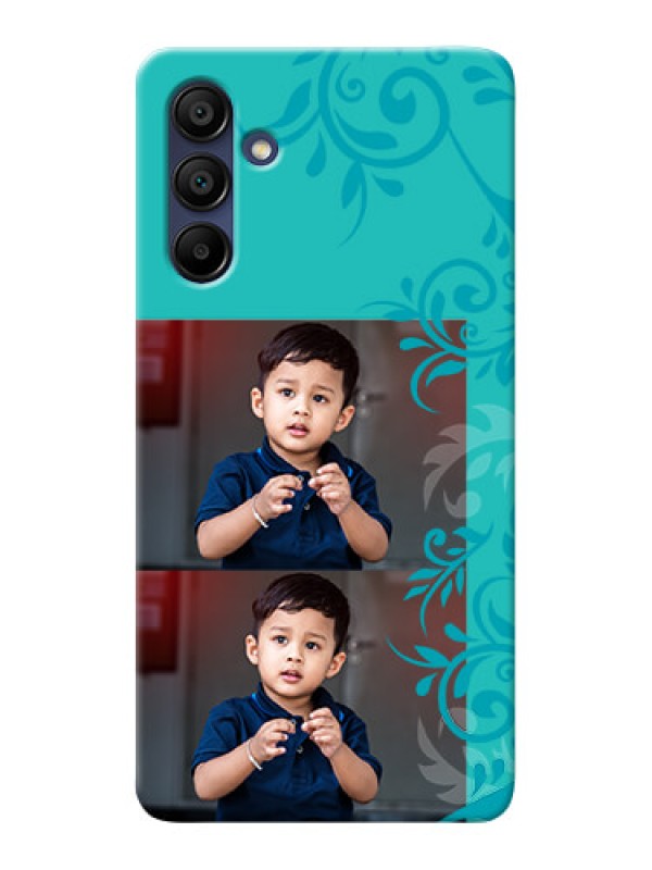Custom Galaxy A15 5G Mobile Cases with Photo and Green Floral Design