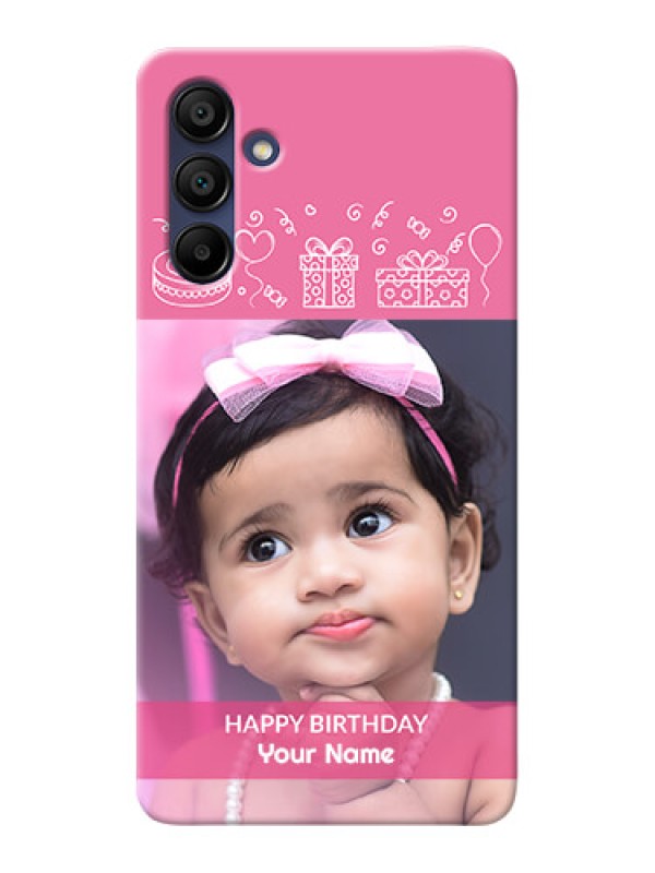 Custom Galaxy A15 5G Custom Mobile Cover with Birthday Line Art Design
