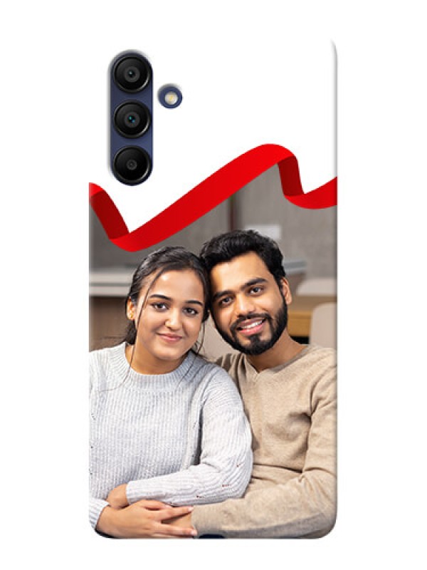 Custom Galaxy A15 5G custom phone cases: Red Ribbon Frame Design