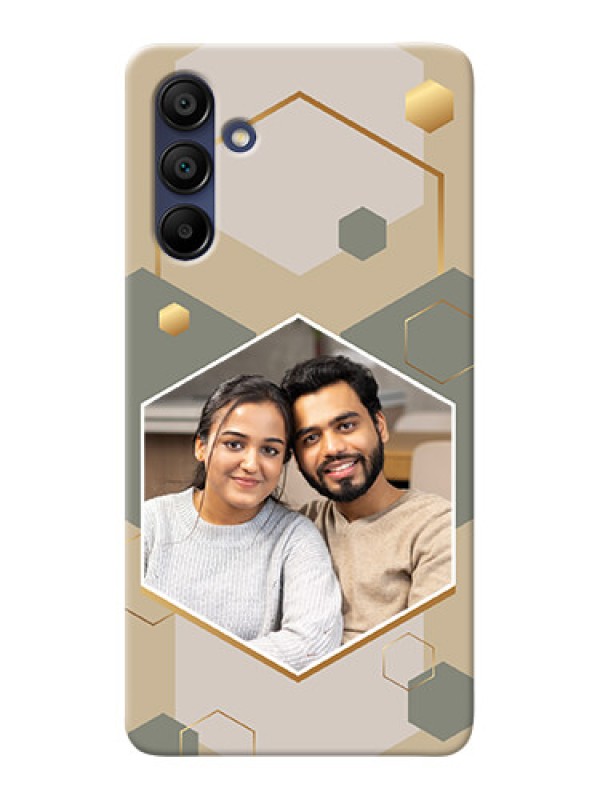 Custom Galaxy A15 5G Photo Printing on Case with Stylish Hexagon Pattern Design