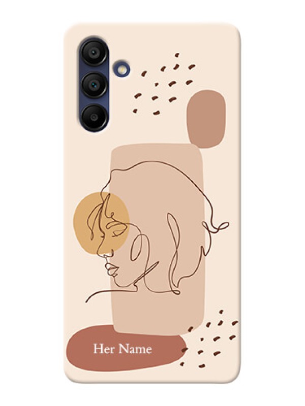 Custom Galaxy A15 5G Photo Printing on Case with Calm Woman line art Design