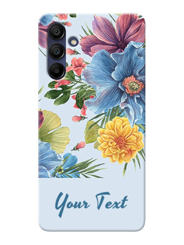 Custom Galaxy A15 5G Custom Mobile Case with Stunning Watercolored Flowers Painting Design