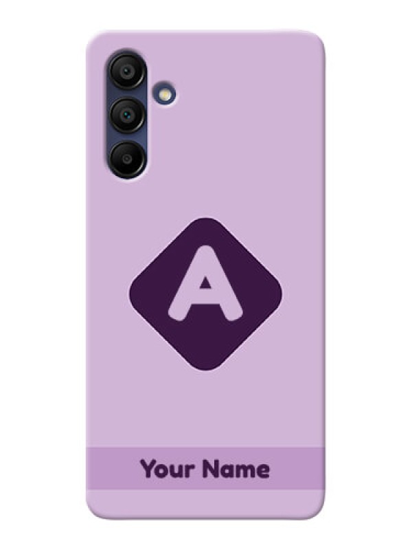 Custom Galaxy A15 5G Custom Mobile Case with Custom Letter in curved badge Design