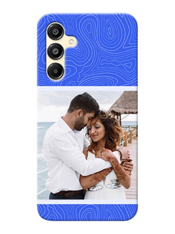 Custom Galaxy A16 5G Custom Mobile Case with Curved line art with blue and white Design