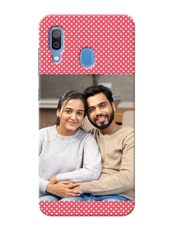 Custom Galaxy A20 Custom Mobile Case with White Dotted Design