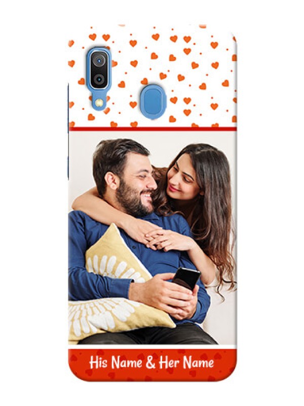 Custom Galaxy A20 Phone Back Covers: Orange Love Symbol Design