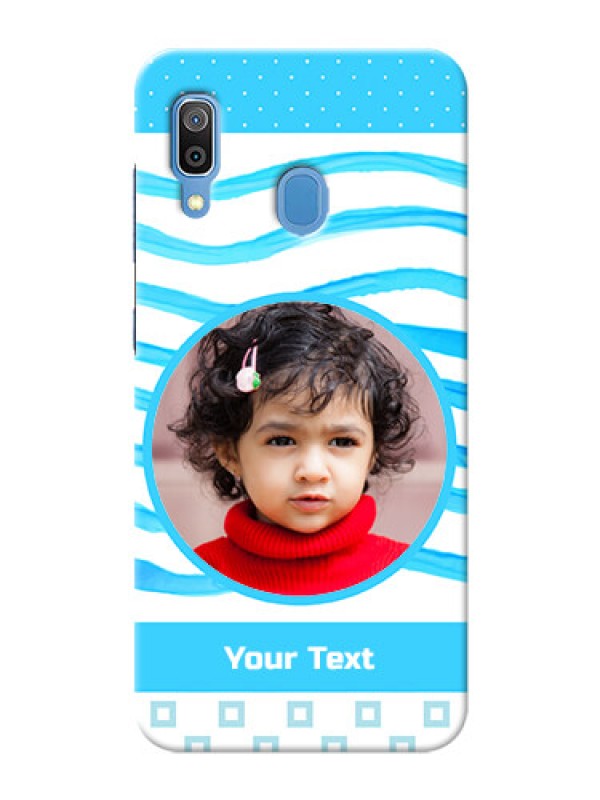 Custom Galaxy A20 phone back covers: Simple Blue Case Design