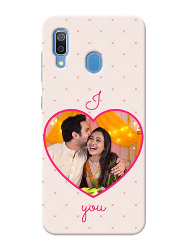 Custom Galaxy A20 Personalized Mobile Covers: Heart Shape Design