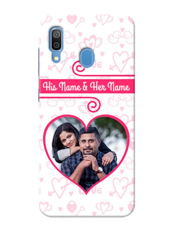 Custom Galaxy A20 Personalized Phone Cases: Heart Shape Love Design