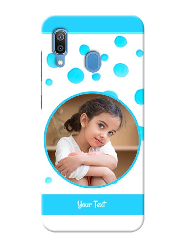 Custom Galaxy A20 Custom Phone Covers: Blue Bubbles Pattern Design