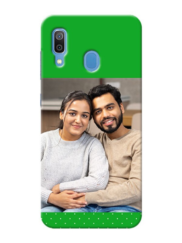 Custom Galaxy A20 Personalised mobile covers: Green Pattern Design