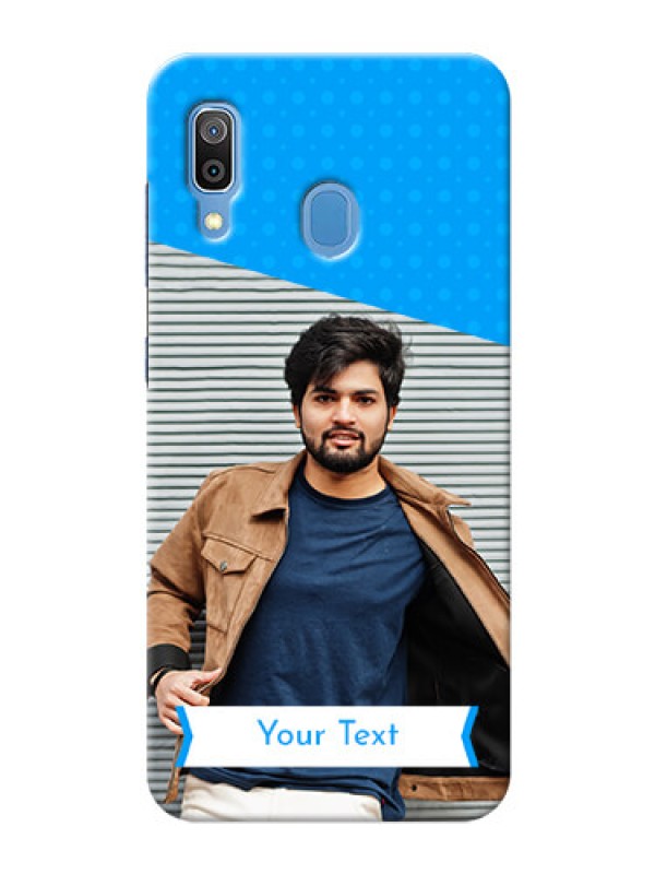 Custom Galaxy A20 Personalized Mobile Covers: Simple Blue Color Design