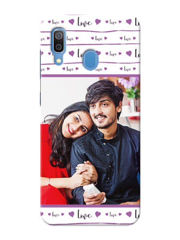 Custom Galaxy A20 Mobile Back Covers: Couples Heart Design